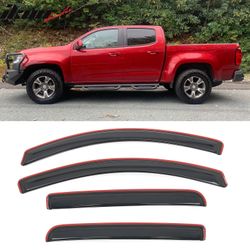Fits 2015-2022 Chevy Colorado GMC Canyon Crew Cab Window Visors Deflector In-Channel