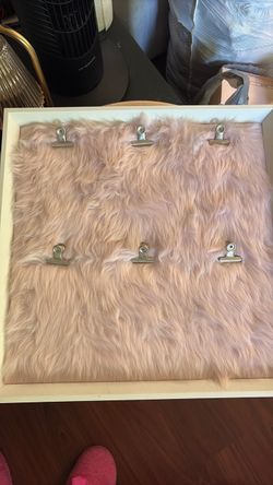 Pink Faux Fur Clip Board Display Frame
