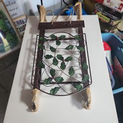 Christmas Decor Metal Sleigh Brand New 24x11