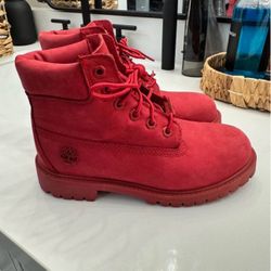 Kids Red Timberland Boots 