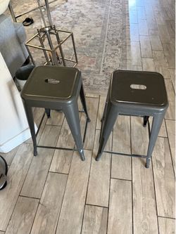 2 gray stools