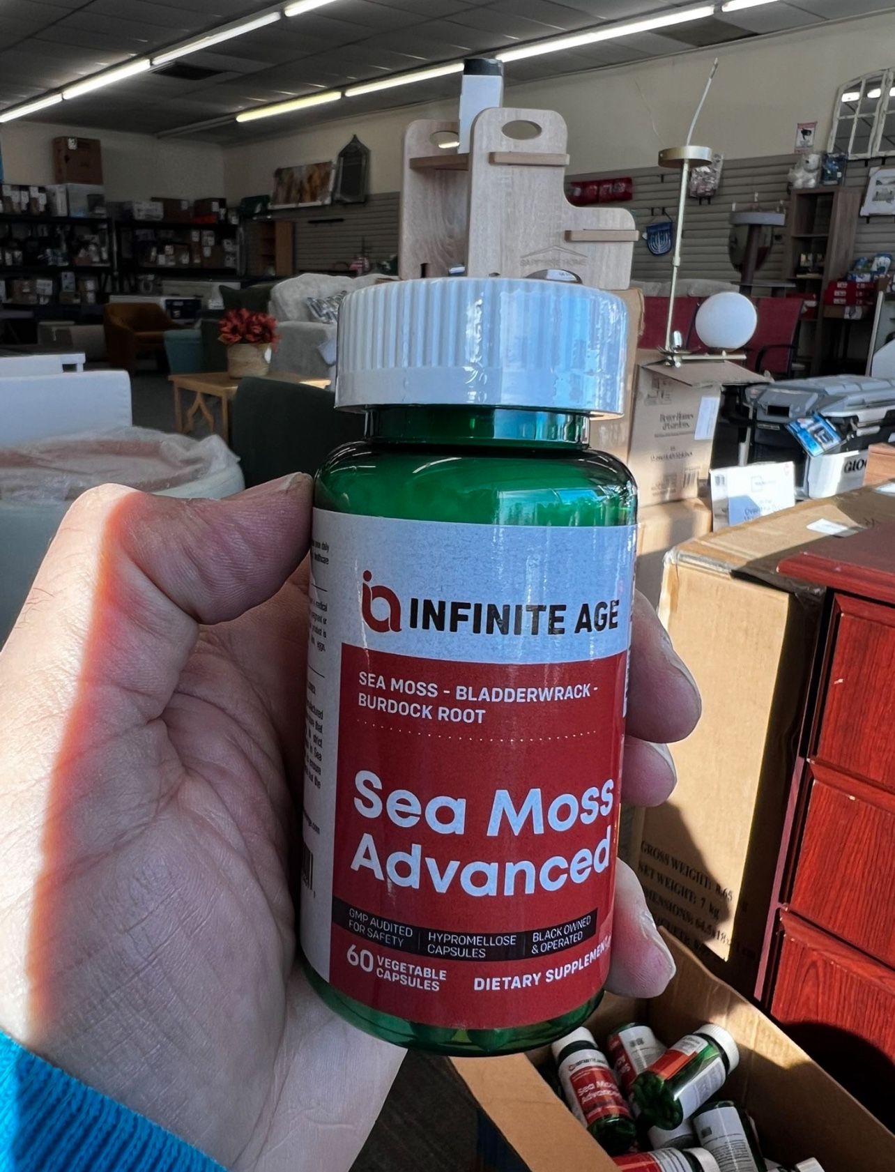 1250mg Sea Moss Advanced Superfood - High-Potency, Vegan, Made in The USA - Irish Sea Moss, Bladderwrack, Burdock Root - Overall Health