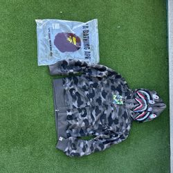 Double Hood Bape Hoodie Gray 