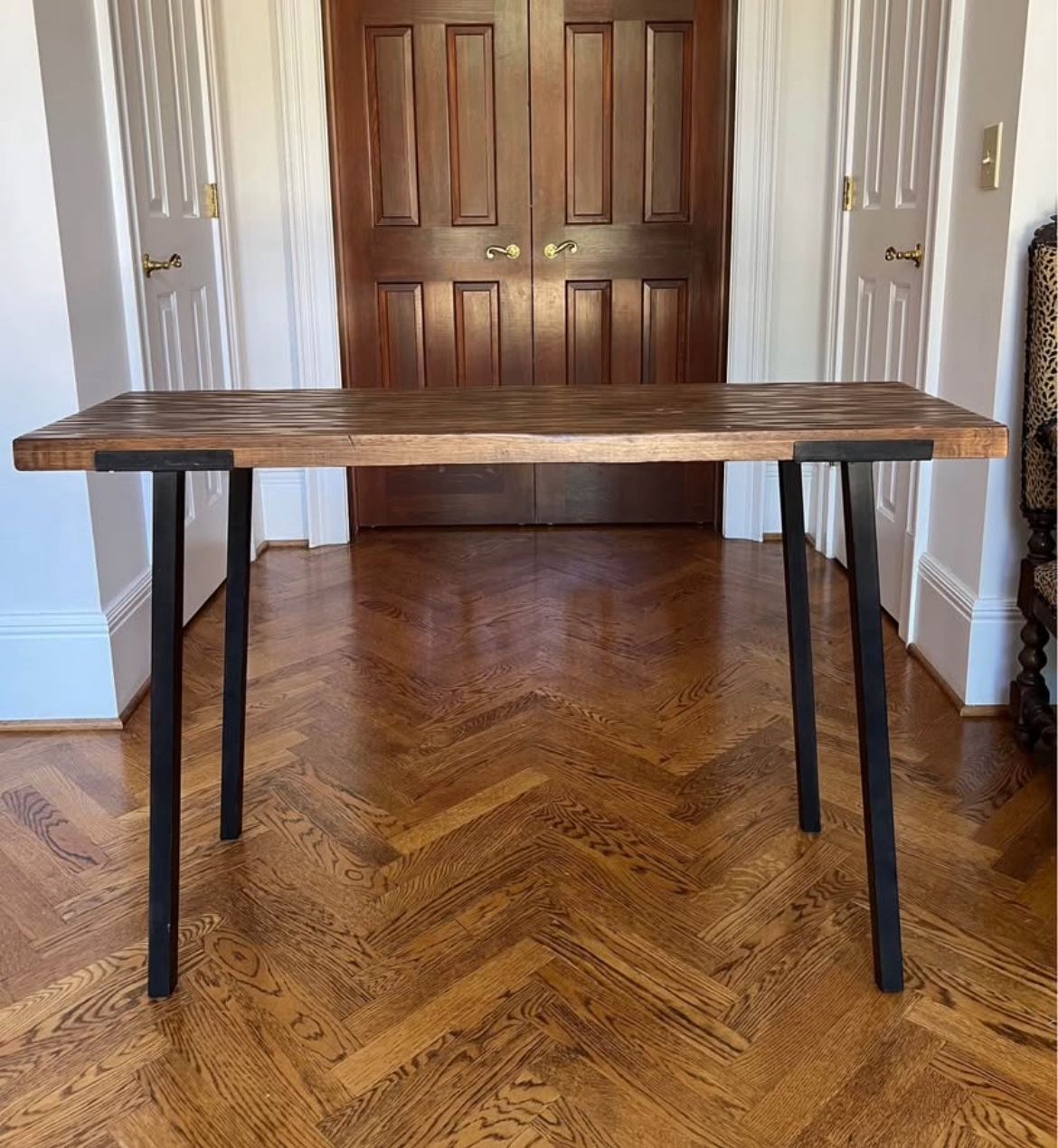 Wood Console Table With Metal Legs
