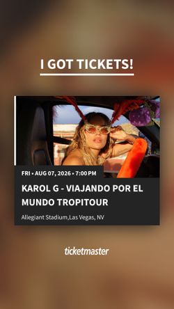 Karol G Las Vegas 4 Tickets