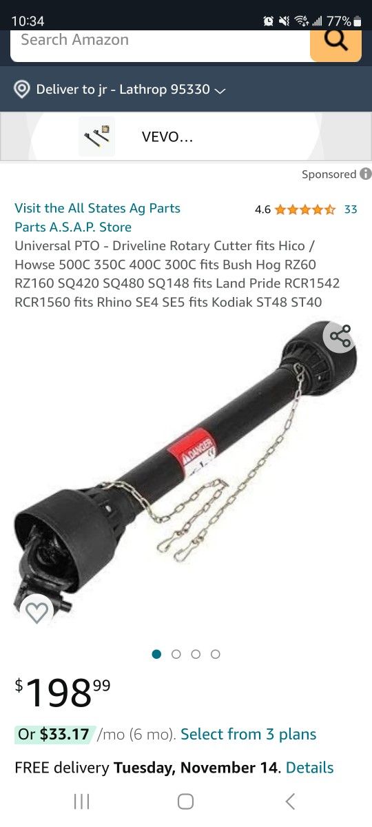 PTO Driviline For Ag Tractors