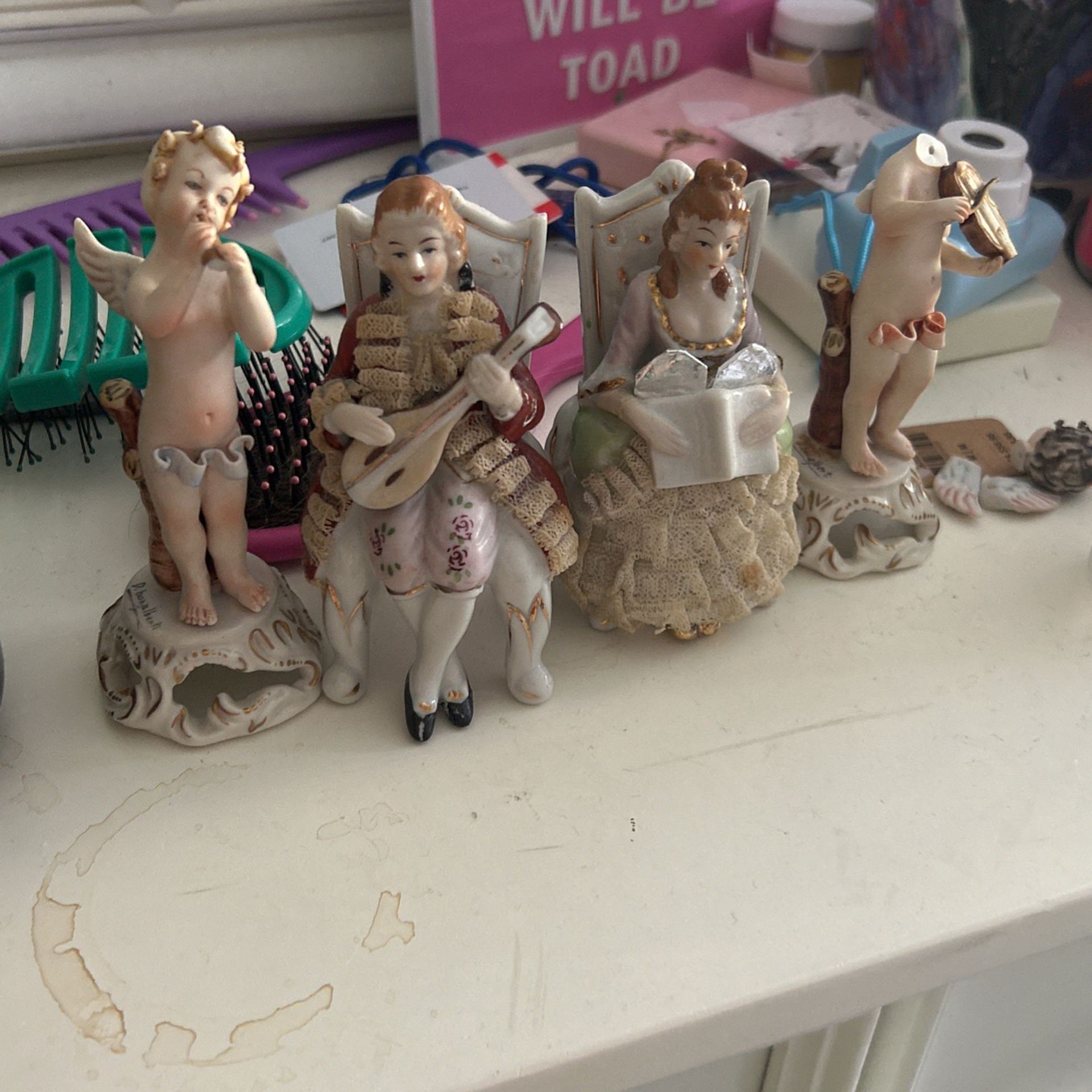 Old Angel And Queen And King Dolls Antique