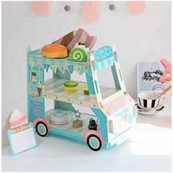 3 Tier Bus Cupcake Stand Ice Cream Holder for Barbecue Grilling Picnic Party Valentines Day Decorations