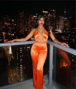 Neon orange jumpsuit