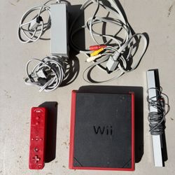 Red Nintendo Wii mini console