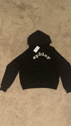 Rhinestone sp5der hoodie black