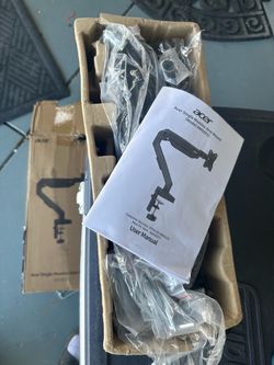 Acer Single Monitor Mount, Fully Adjustable Monitor Arm Fits 17-34" Screens Gas Spring VESA Mount with C-Clamp & Grommet Base, Computer Desk Arm with 