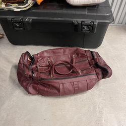 Vintage 1970s Leather Duffle Bag Large