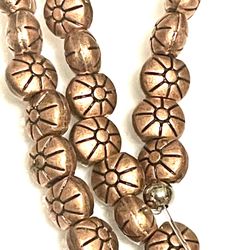 Lot Of 6mm Copper Floral Beads