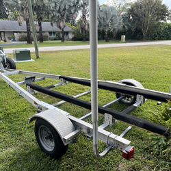 Aluminum Flat Boat Trailer Up To 20’ Boat. New Jack, New Lights. Ready To Load…