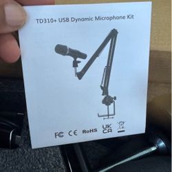 TONOR TD310+ USB Dynamic Microphone for Podcast Gaming Microphone with Quick Mute and Boom Arm Compatible