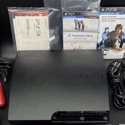 PlayStation 3 Slim Console 300gb , 2 Controllers And HDMI Cable and Remote Control  PS3 