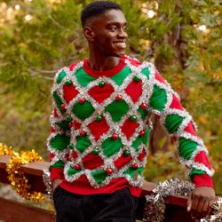 TACKY TINSEL CARDIGAN SWEATER