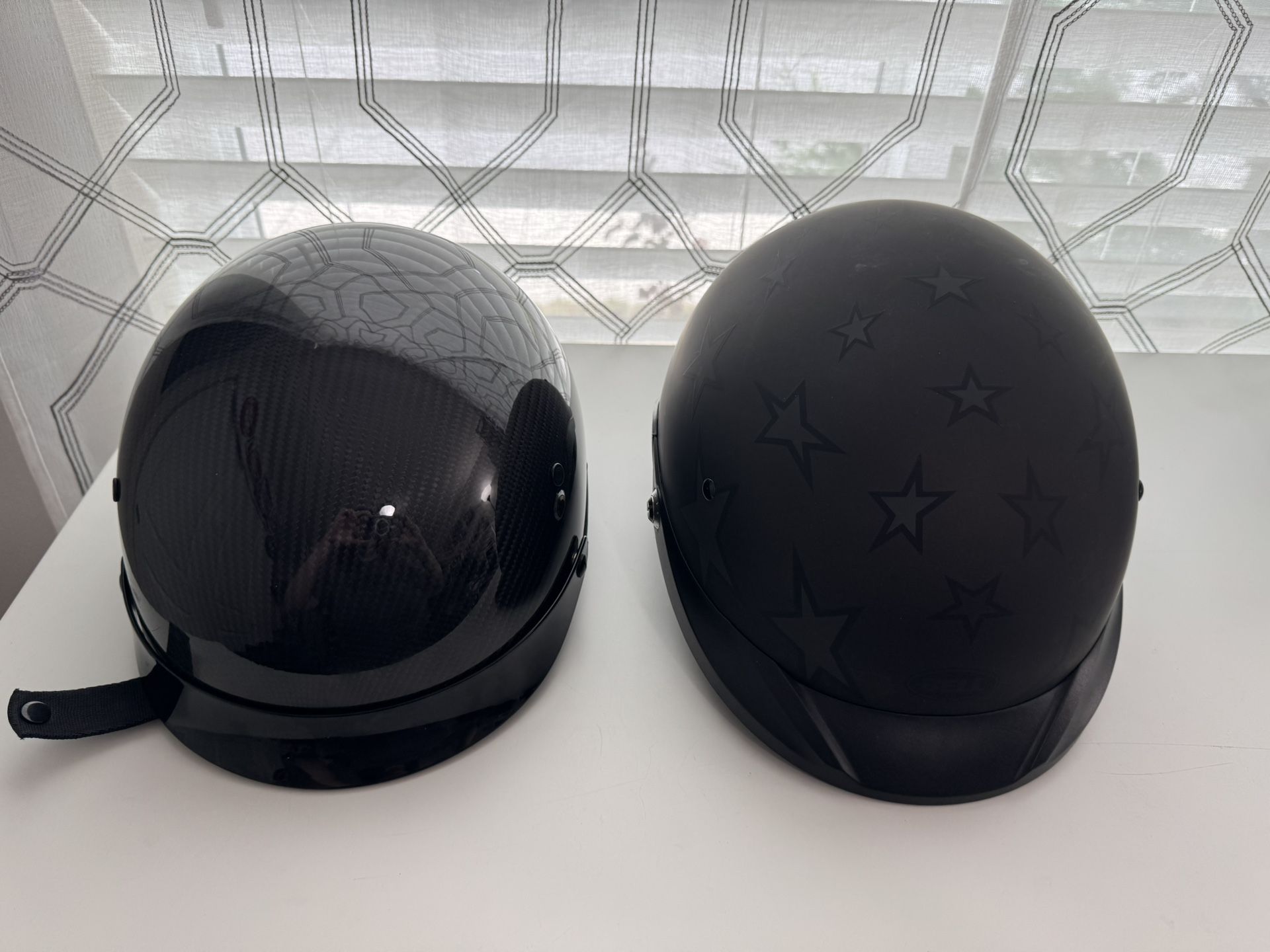 2 Motorcycle Half Helmets ( XL & L)