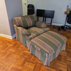 Down Chair And Footstool 