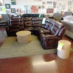Flairr Faux Leather Sectional Recliners Regular Price $3,499