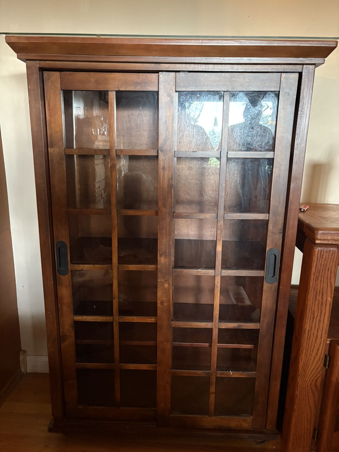 Mission Style Bookshelf/curio Cabinet/hutch