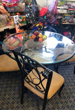 Table and four chairs