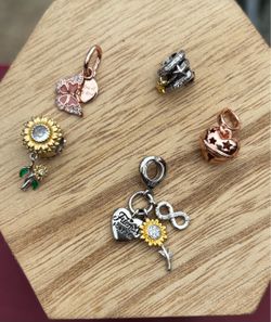 Sterling Gold/Rose Gold Vermeil Charm Lot
