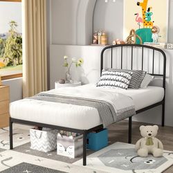 Kids twin bed frame and mattress