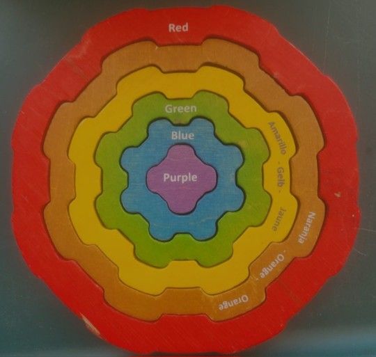 Wood Color Wheel Puzzle