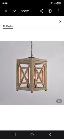 hanging 4 light lantern distressed wood $25 FIRM