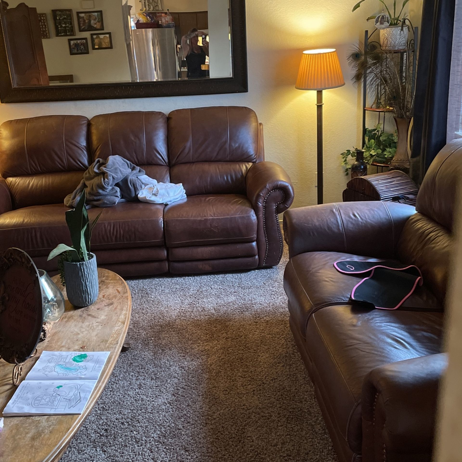 Leather couches Home & Garden