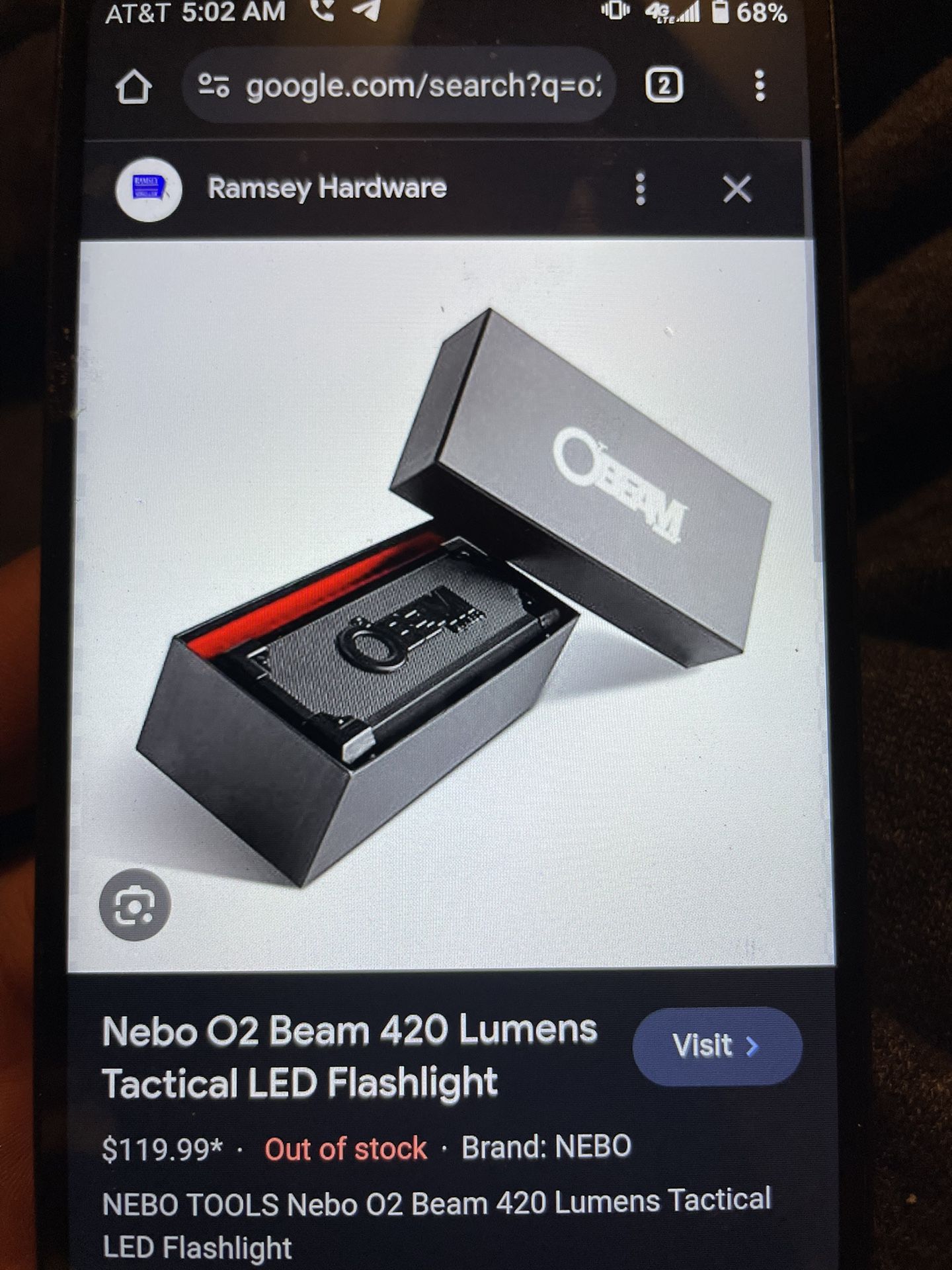 nebo 02 beam flashlight NEBO O2 Beam 420 Lumens LED Flashlight for Sale in Eleven Mile, AZ