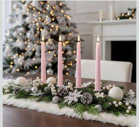 12 Pastel Pink flameless candles