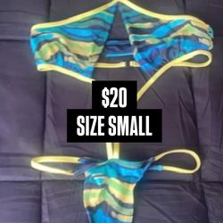 Blue and pink Size small bikini swimwear