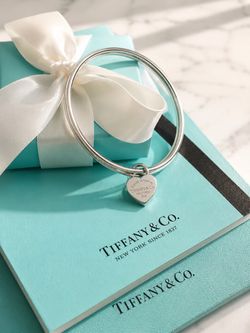 Authentic Tiffany & Co 3-Piece Bangle Bracelets w/ Charm