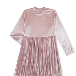 Girls Size 7 Pink Velvet Dress 