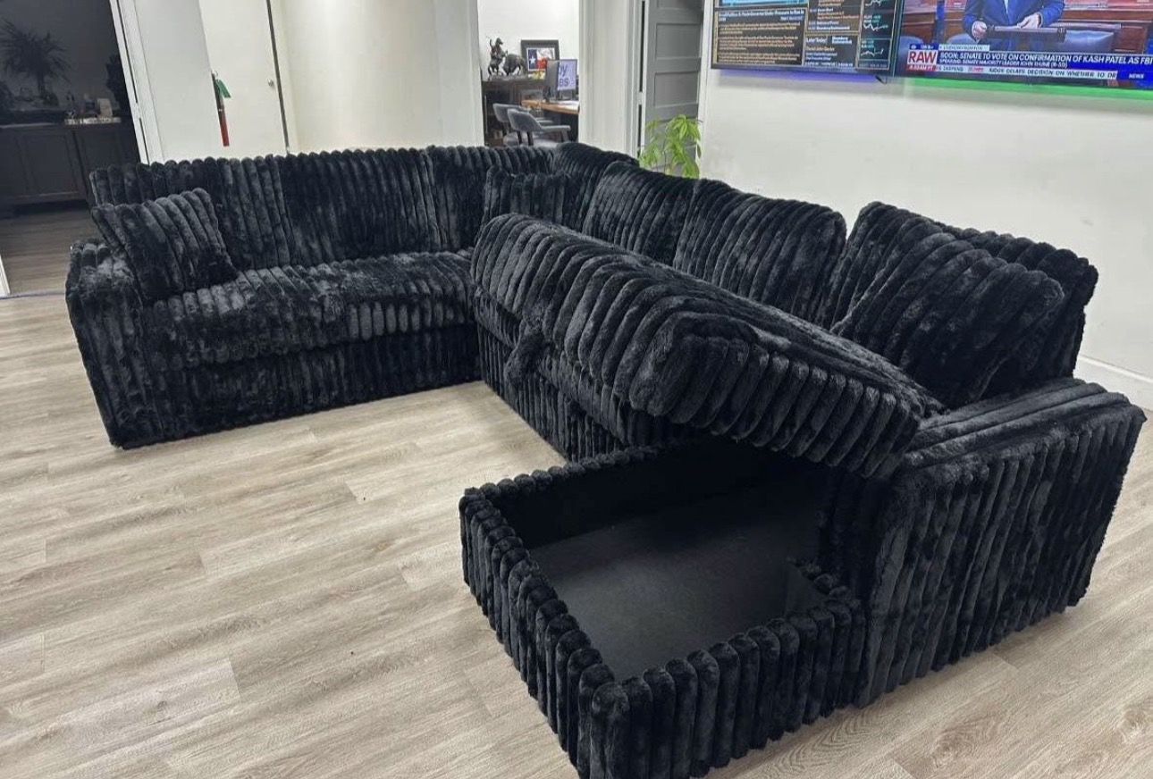 NEW SECTIONAL SOFA SLEEPER WITH STORAGE CHAISE INCLUDING FREE DELIVERY