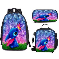 Stitch Backpack +lunch Box+pencil Case 