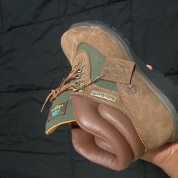 Brown And Green Men/teen Timberland Boots.