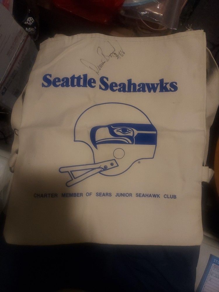 Autographed Seattle Seahawks 1978 Bag Dennis Boyd #68