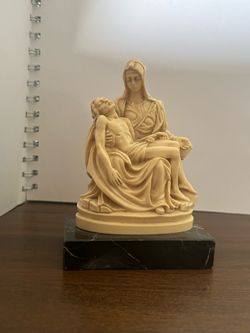 G. Ruggeri Pietà Sculpture Made in Italy Religious Statue Marble Base