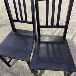 Set Black Wood Chairs
