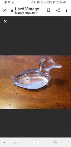 Vintage Weighted Glass Duck