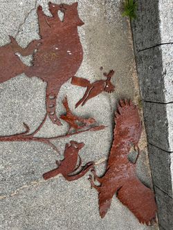 Metal yard art
