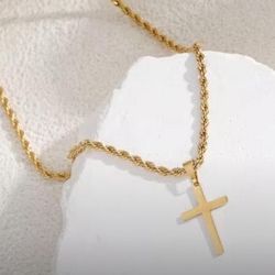 stainless steel cross pendant necklace 