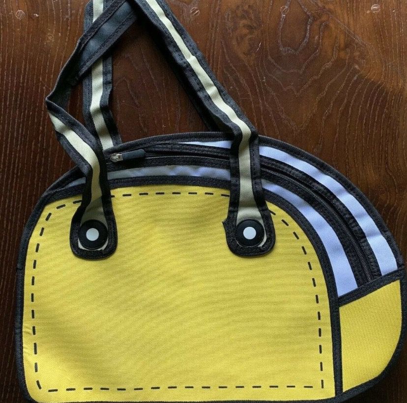 3D Jump Style Drawing BAG TOTE Black & yellow. Steelers’ colors. NWT