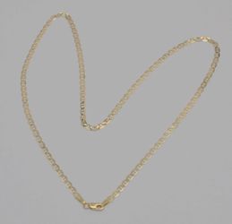 10K Yellow Gold Mariner Chain Necklace 18" 3.1mm Lobster Clasp