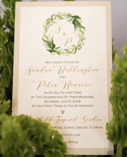 Custom invitations. Garden Wedding Style