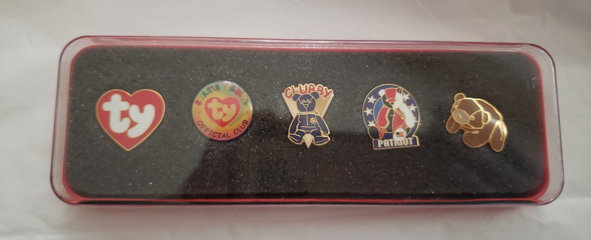 5 Piece Ty Beanie Babies Official Club Lapel Pins (BROWNIE)